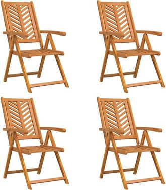 vidaXL Vidaxl - Reclining Chair 4 pcs Brown 57 x 71 x 90cm Wood