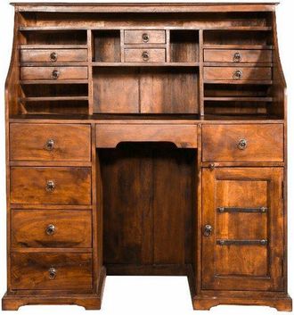 Massivmoebel24 oxford 0516 Scrivania in legno di acacia - laccato / miele 128x58x138