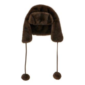 Lou Andr&eacute;a Accessoires, Dames, Bruin, ONE Size, Su&egrave;de, Aviator Hat