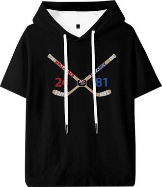 Generic Heated Rivalry Hollander Rozanov Hockey Hooded T-Shirts Unisex Short Sleeve Tee Casual Clothes (XXL,Black)