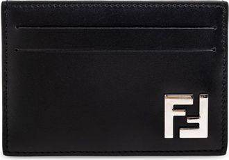 Fendi FF Squared Slim Card Holder - Heren - Portefeuilles - Zwart - ONE Size - Katoen - Accessoires