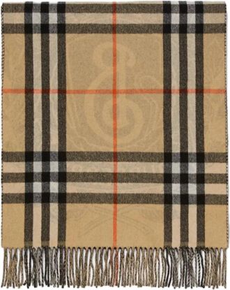Burberry Reversible Cashmere Jacquard Scarf - Beige