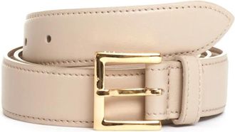 Orciani Ivoren Riem met Vierkante Gouden Gesp - Dames - Riemen - Beige - 95 CM - Leer - Accessoires