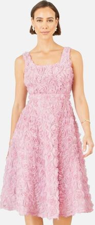 Yumi Applique Floral Skater Dress in Pink at Nordstrom, Size 12