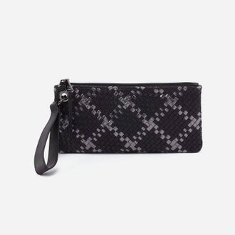 Hobo Vida Wristlet In Black Metallic Woven