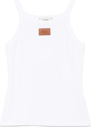 Fendi Ribbed Tank Top - Dames - Tops zonder mouwen - Wit - S - Katoen - Tops