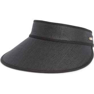 Calvin Klein Straw Visor in Black at Nordstrom Rack