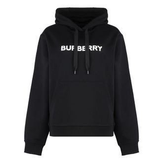 Burberry Hoodies, female, Black, Size: XS Cotton Hoodie