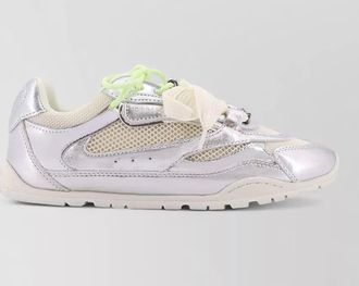 Pinko leather mesh low-top sneakers