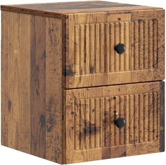 vidaXL Mesita De Noche De Pared Madera Envejecida 33 X 34,5 X 40 Cm Vidaxl