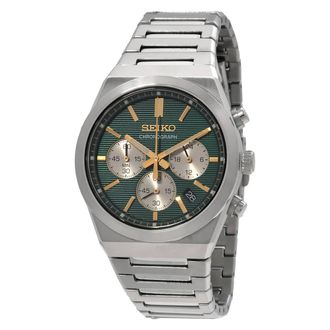 Seiko Sport Chronograph Quartz Green Dial Mens Watch SSB461P1