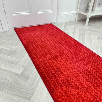 Runrug Hallway Carpet Runner Rug - Soft & Comfy, 9mm - Empire in Red | Size: 60 cm x 420 cm