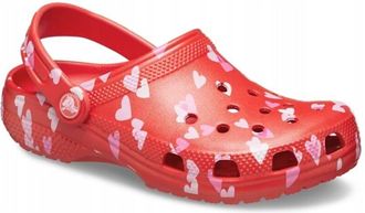 OEM Zuecos Crocs Classic Vday Para Ni&ntilde;os 209754 J13eu 3233 Rojo Cereza