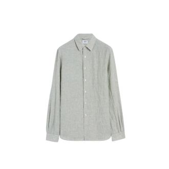 Aspesi Comma Linnen Shirt - Heren - Casual Overhemden - Groen - 2XL - Linnen - Overhemden