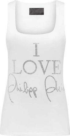Philipp Plein Tanktop - Dames - Tops zonder mouwen - Wit - M - Katoen - Tops