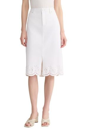 Jones New York Lexington Scallop Hem Skirt in Soft White at Nordstrom, Size 12
