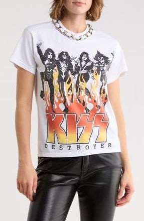 Alice & Olivia Miller Embellished Kiss Cotton Graphic T-Shirt at Nordstrom Rack, Size X-Small