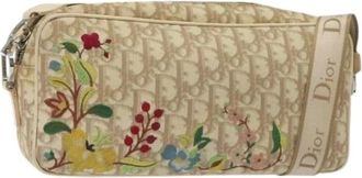Dior Pre-owned Cross Body Bags, female, Beige, Size: ONE SIZE Pre-owned Trotter Canvas Shoulder Bag
