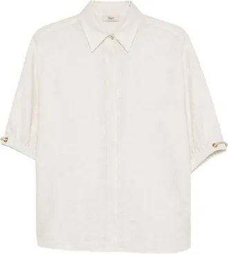 Herno Lightweight White Shirt With Classic Collar And Relaxed Fit