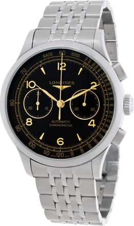 Longines Record Chronograph Automatic Black Dial Mens Watch L2.921.4.56.6