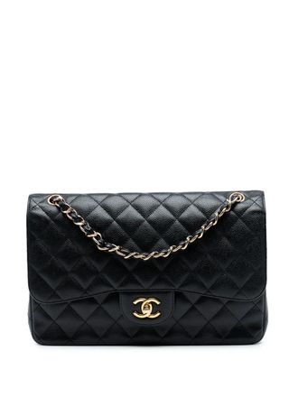 Chanel 2013-2014 Jumbo Classic Caviar Double Flap shoulder bag - women - Caviar Leather - One Size - Black