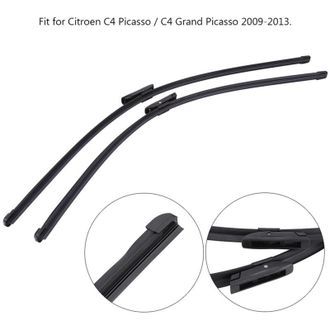Elle Juego De 2 Limpiaparabrisas Delanteros, Izquierdo Y Derecho - Goma Blanda - Longitud 81 Cm Y 76,5 Cm - Compatible Con Citro&euml;n C4 Picasso 09-13
