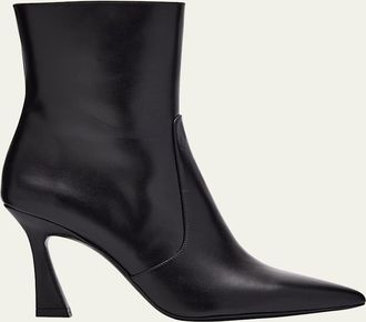 Stuart Weitzman 85mm Vinnie Leather Zip Booties