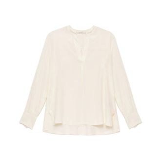 Maliparmi Maliparmi - Vloeiend Cr&ecirc;pe Shirt - Dames - Blouses & Shirts - Wit - Maat: L Zijde