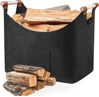 OEM Panier A Bois - Sac En Feutre Pliable - 45x32x40 Cm - Capacit&eacute; 60 L - Pour Chemin&eacute;e Et Rangement - 1 Pi&egrave;ce