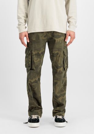 Alpha Industries Cargohose ALPHA INDUSTRIES Jet Pant Camo, Herren, Gr. 28, Normalgr&ouml;ssen, gr&uuml;n (olive camo), Obermaterial: 100% Baumwolle; Futter: 100% Baumwolle, Hose