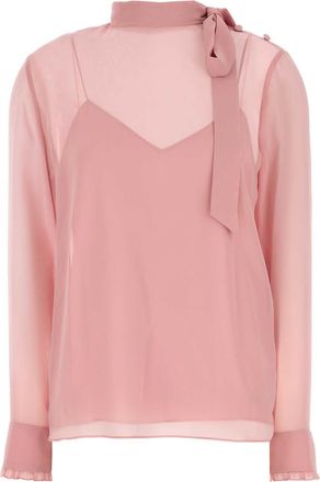 Gucci Womens Pink Crepe Blouse Silk - Size EU 38 (Womens)