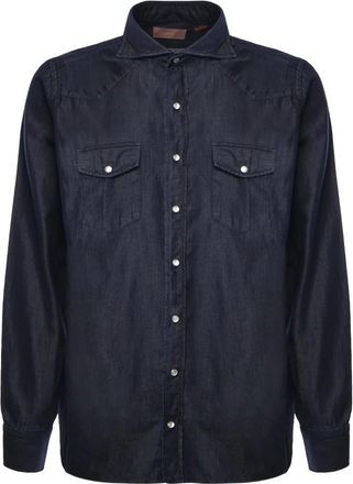 Borriello Hombre, Camisas, Azul, Talla: 3XL