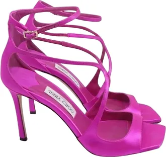Jimmy Choo London Azia Heels in Pink Satin