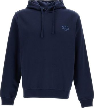 A.P.C. Navy Blue Logo Hoodie