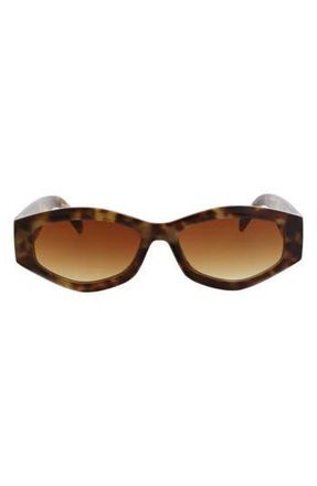 BCBGeneration 53mm Slim Geometric Oval Sunglasses in Tortoise at Nordstrom Rack