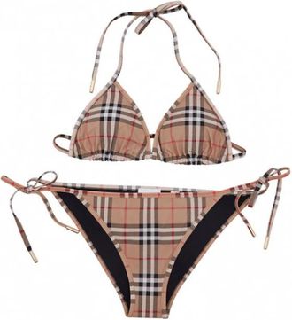 Burberry Bikini - Dames - Bikinis - Beige - L - Tweed - Badmode