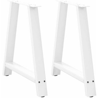 vidaXL Vidaxl - Patas Para Mesa De Comedor En Forma De A (2 Unidades), Color Blanco, 80 X (72-73) Cm, Acero