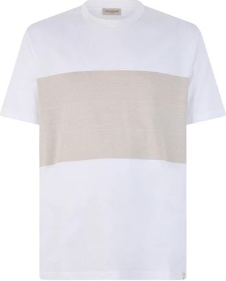 Paul & Shark Perl&eacute; Katoenen T-shirt met Streepjespatroon - Heren - T-shirts - Wit - XL - Katoen - Tops