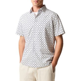 Rodd & Gunn Crown Hill Short Sleeve Button-Up Shirt in Royal at Nordstrom, Size Xxx-Large