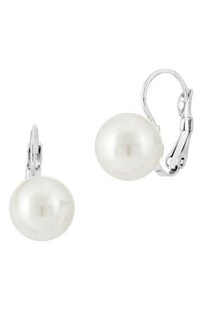 Savvy Cie Jewels Imitation Shell Pearl Drop Earrings in White at Nordstrom Rack