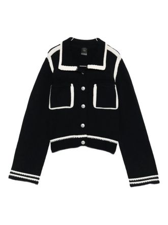 Pinko ribbed-knit wool cardigan - Blue