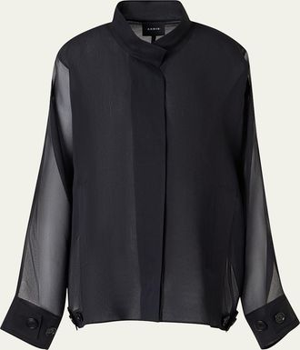 Akris Huma Silk Georgette Oversized Parka Jacket