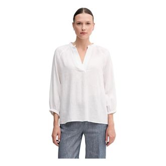 GANT Overhemden, Dames, Wit, S, Linnen, Linnen SS Blouse