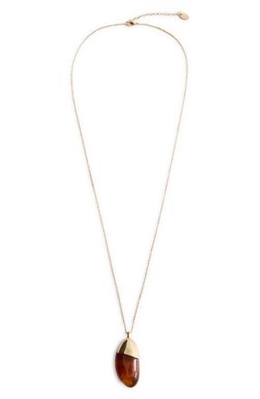 Mango Resin Pendant Necklace in Gold at Nordstrom