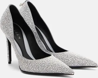 Alexander McQueen Skull studded satin pumps