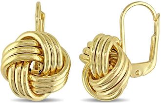 Amour Entwined Love Knot Leverback Earrings In 10K Yellow Gold