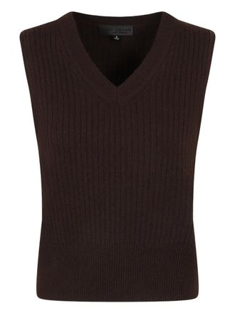 Nili Lotan ribbed V-neck vest - Brown