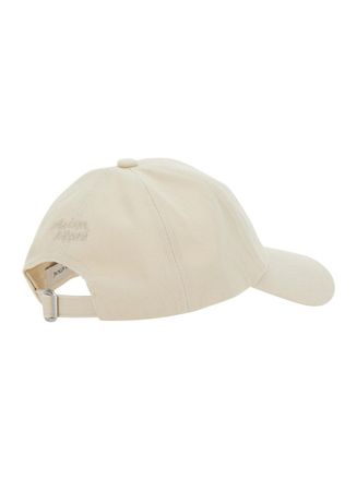 Maison Kitsun&eacute; Mens Hat Fox Head White Cotton
