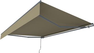 Concept Usine Toldo manual de 3,95 x 3 m de aluminio con lona gris topo