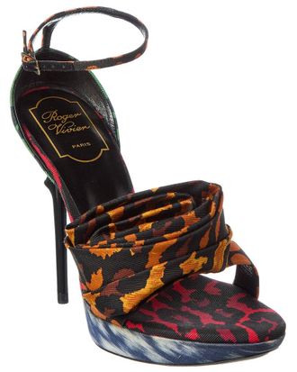 Roger Vivier Rose Grosgrain Platform Sandal